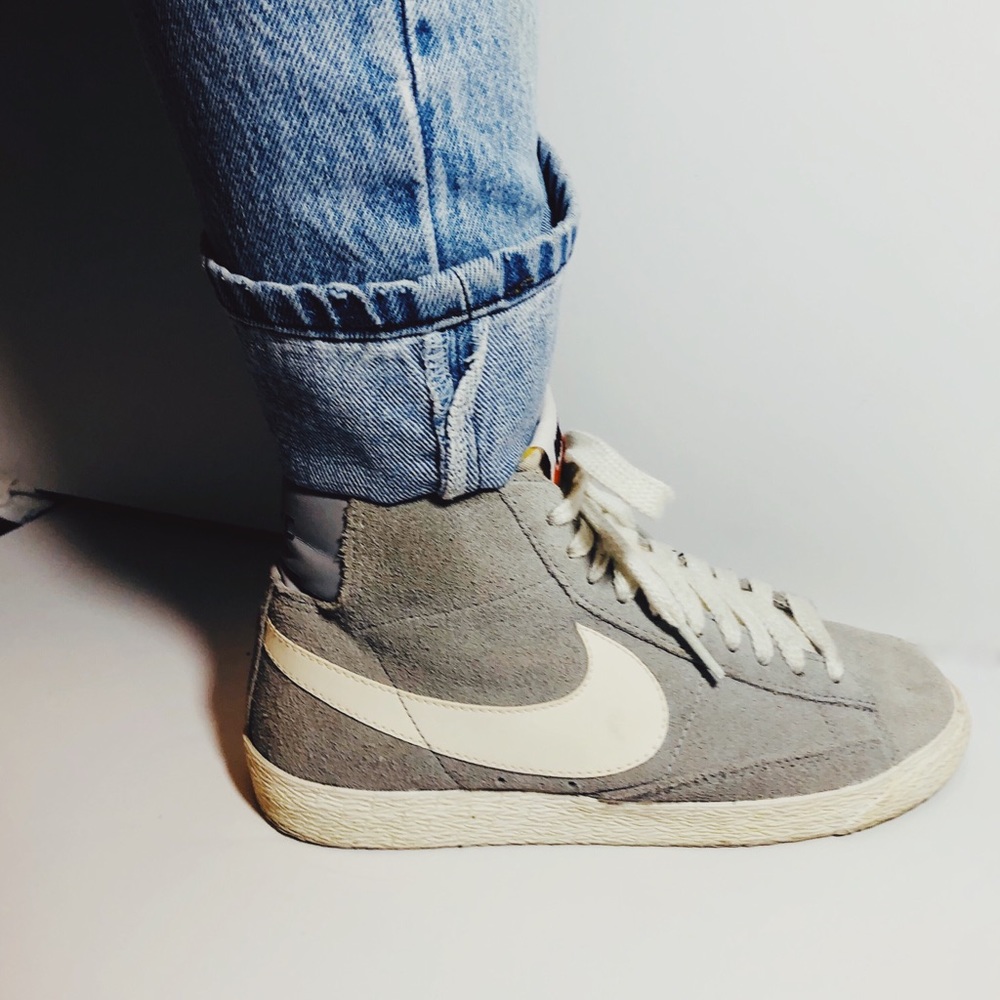 Vintage Nike Blazers Size 7 Grey Hi Top